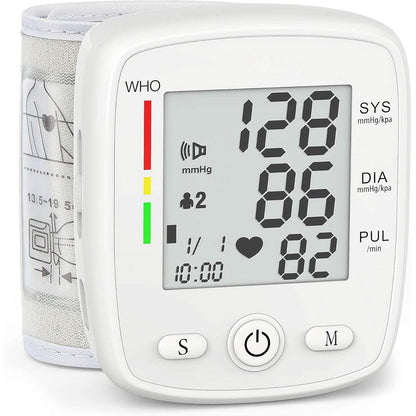 Blood Pressure Monitor Digital Wrist BP Machine Automatic BP Cuff with 2 Users 180 Memory Voice Large LCD Display - A-1 Thread Vault