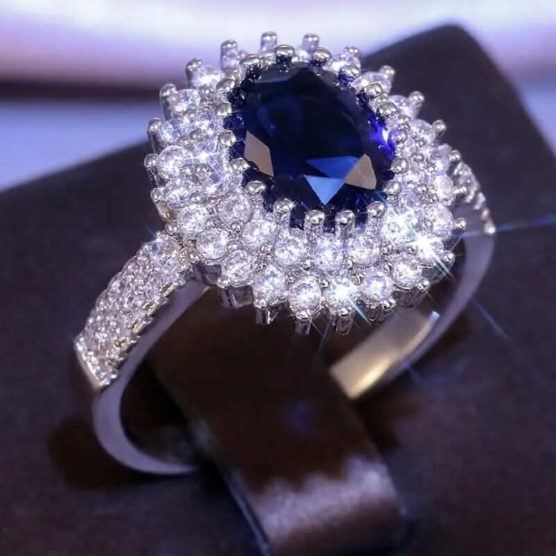 Blue Cubic Zirconia Ring - A-1 Thread Vault