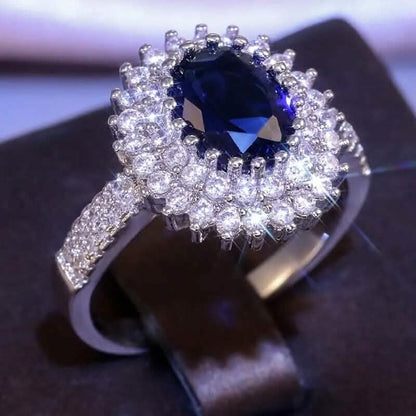 Blue Cubic Zirconia Ring - A-1 Thread Vault