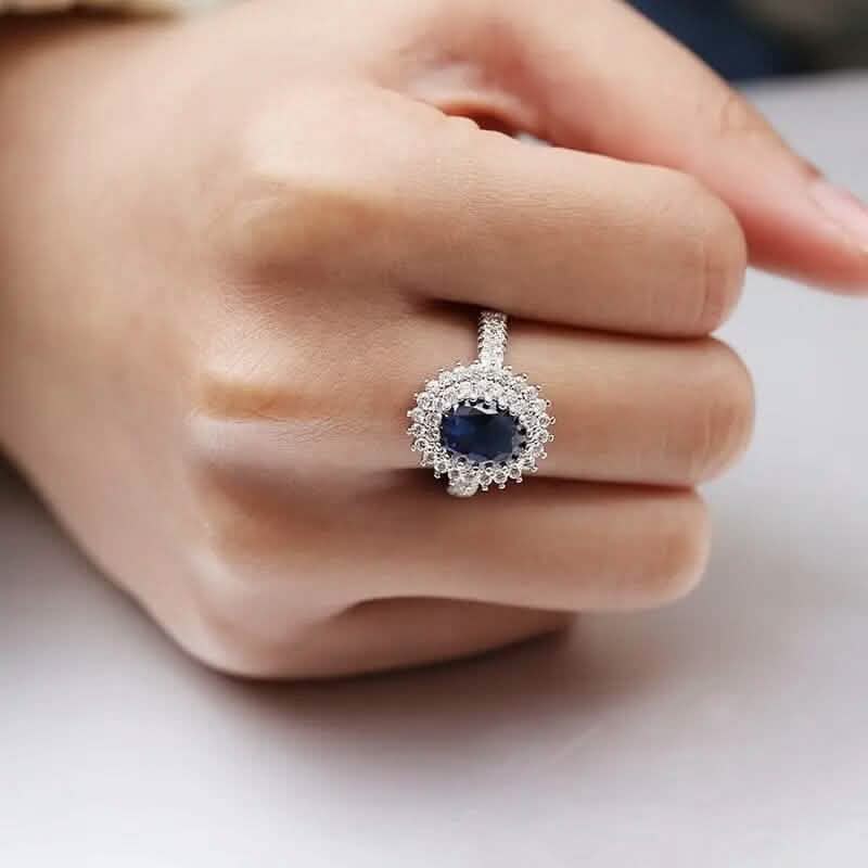 Blue Cubic Zirconia Ring - A-1 Thread Vault