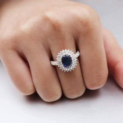 Blue Cubic Zirconia Ring - A-1 Thread Vault