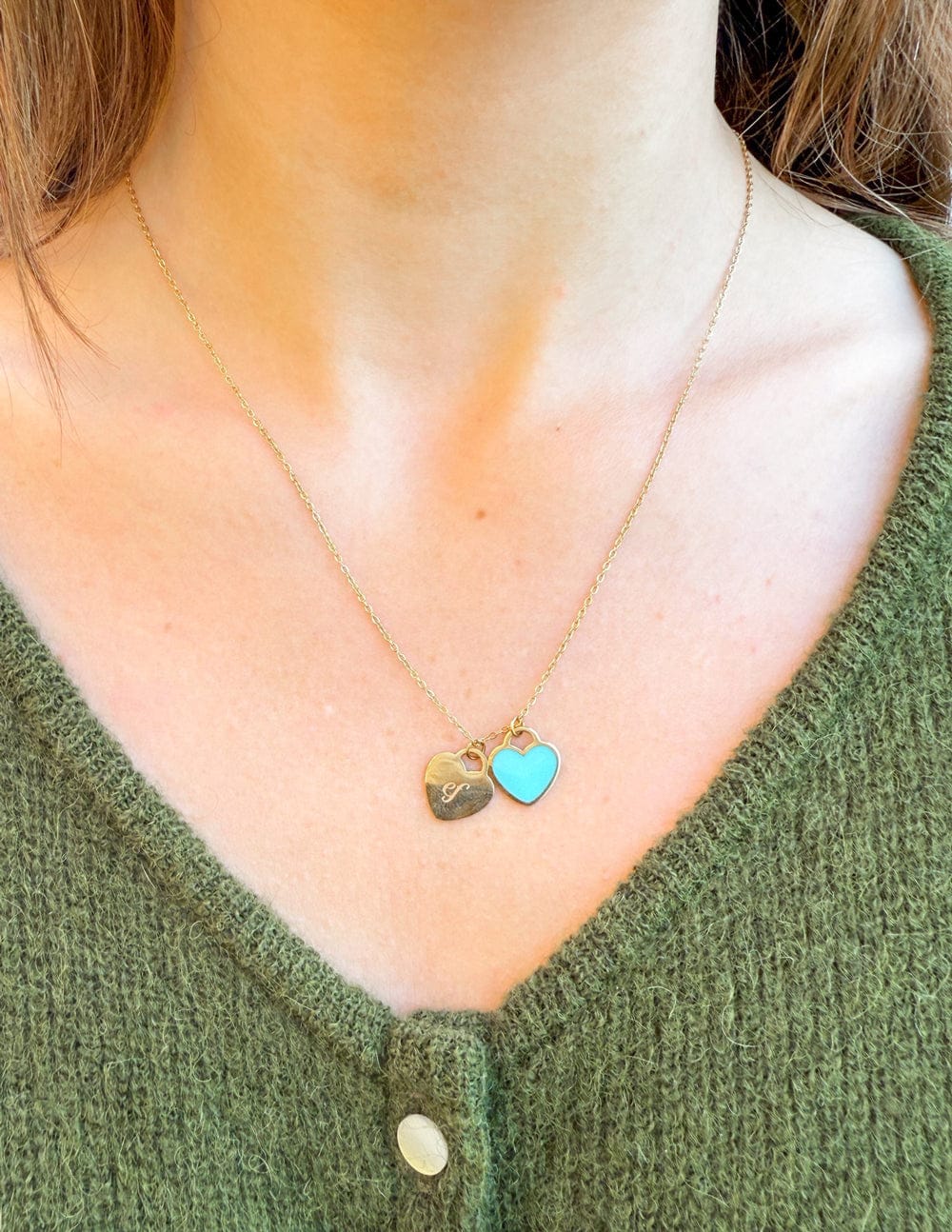 Blue Enamel Heart Logo Necklace - A-1 Thread Vault