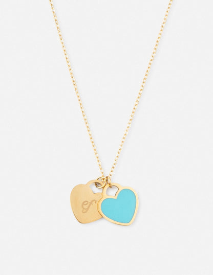 Blue Enamel Heart Logo Necklace - A-1 Thread Vault