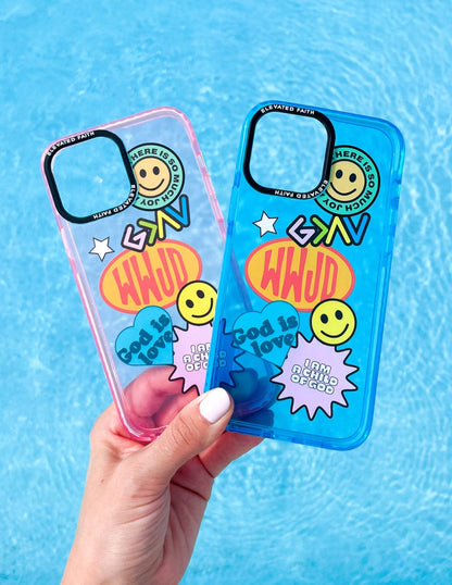 Blue Sticker Collage Phone Case - A-1 Thread Vault