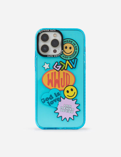 Blue Sticker Collage Phone Case - A-1 Thread Vault