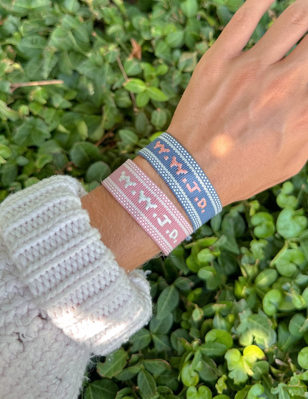 Blue WWJD Embroidered Bracelet - A-1 Thread Vault