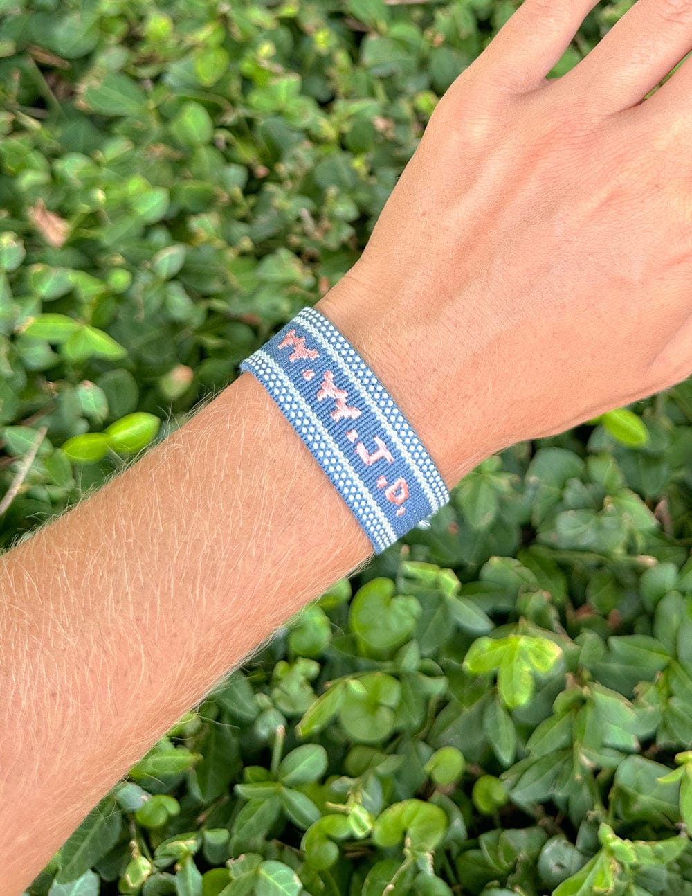 Blue WWJD Embroidered Bracelet - A-1 Thread Vault