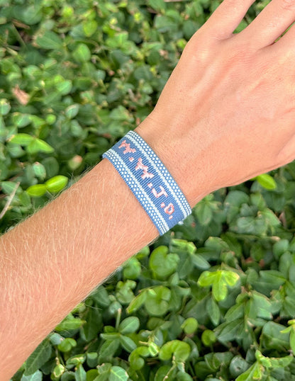 Blue WWJD Embroidered Bracelet - A-1 Thread Vault