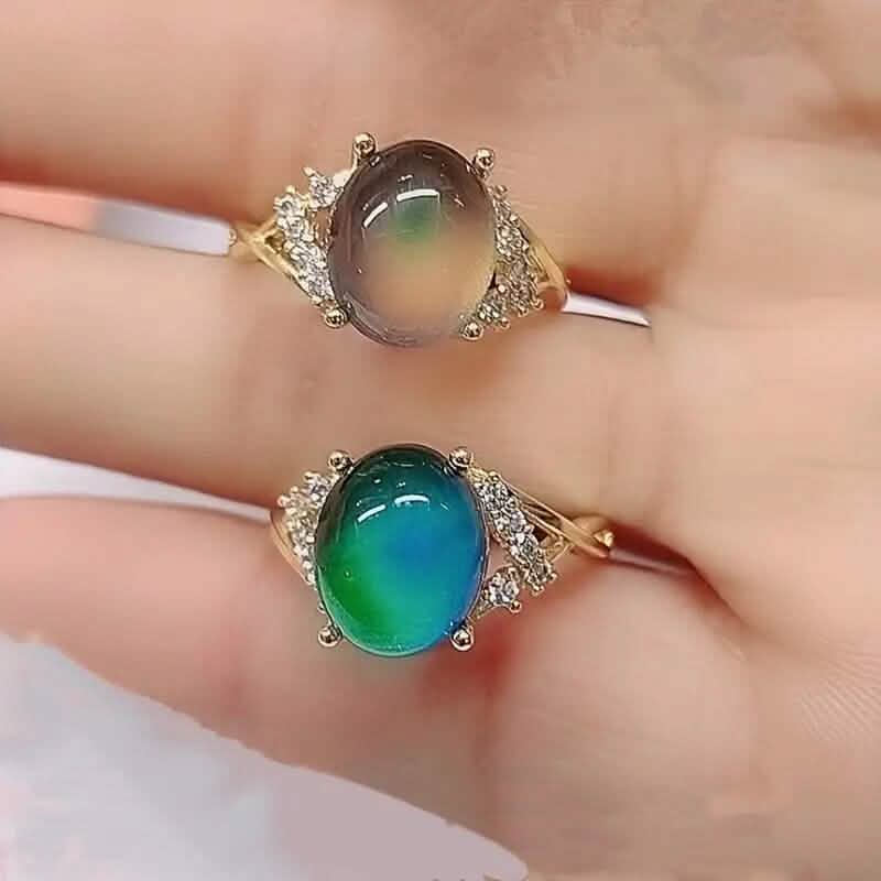 Boho Style Color Changing Mood Stone Cuff Rings - A-1 Thread Vault