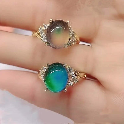 Boho Style Color Changing Mood Stone Cuff Rings - A-1 Thread Vault