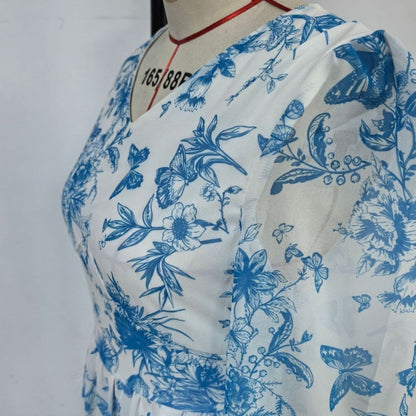 Botanical Print Maxi Dress (MS392) - A-1 Thread Vault