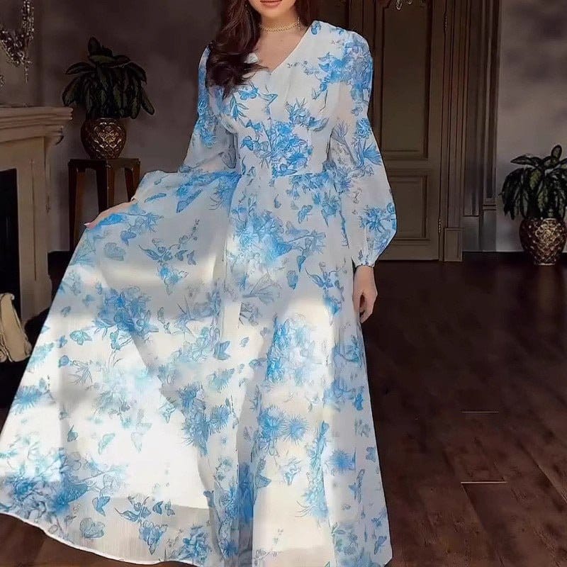 Botanical Print Maxi Dress (MS392) - A-1 Thread Vault