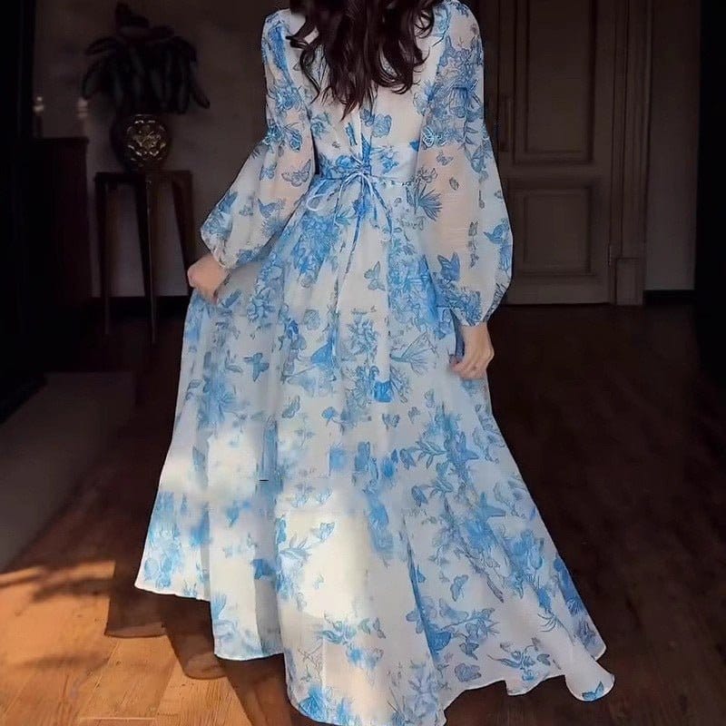 Botanical Print Maxi Dress (MS392) - A-1 Thread Vault