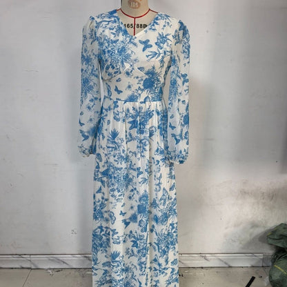 Botanical Print Maxi Dress (MS392) - A-1 Thread Vault