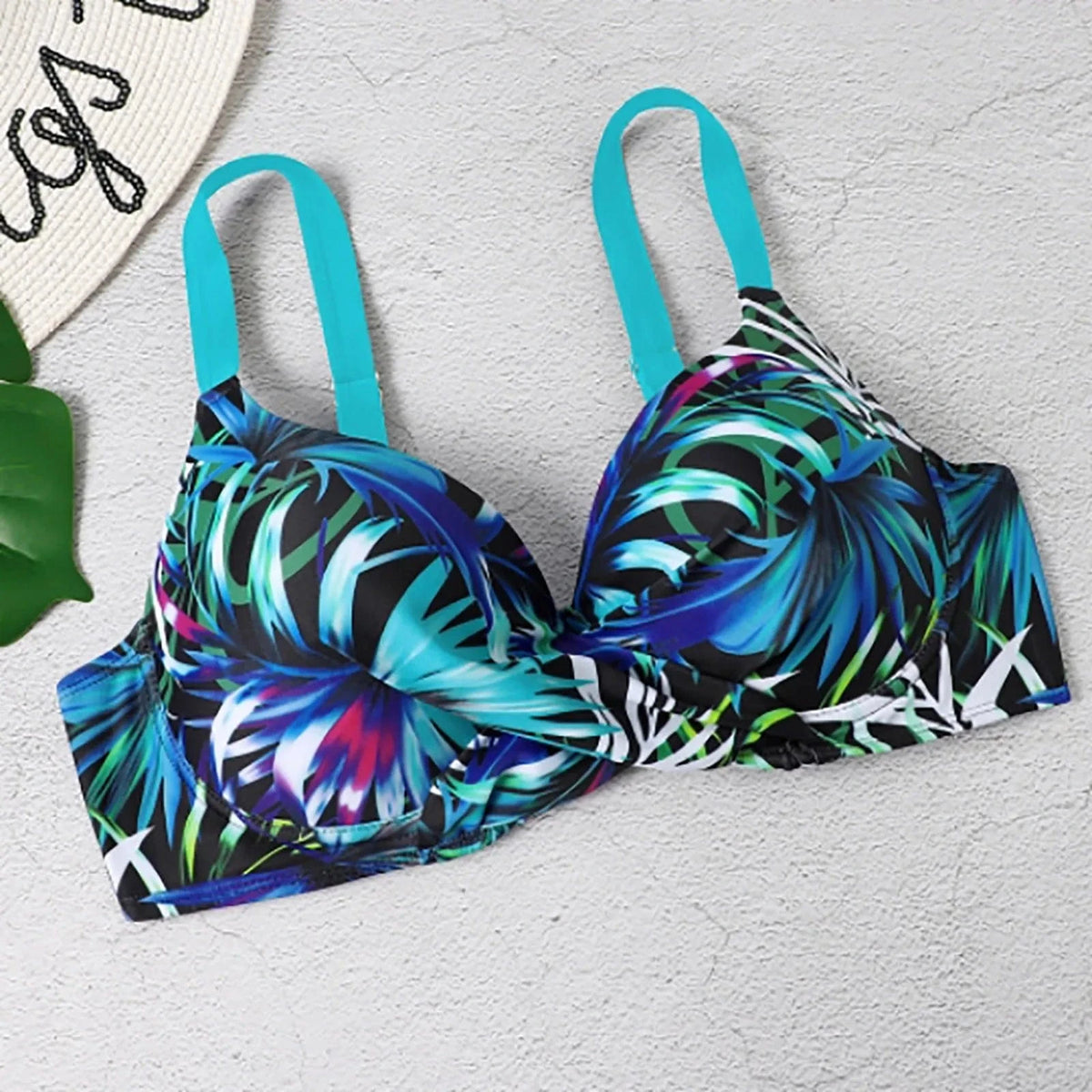 Botanical Print Sexy Swimsuit Womens Bikini Set Summer Beach Bathing Suit Set Slim Tummy Control Bikinis Deep V Neck Swim Suit - A-1 Thread Vault