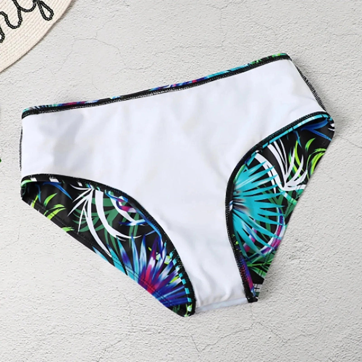 Botanical Print Sexy Swimsuit Womens Bikini Set Summer Beach Bathing Suit Set Slim Tummy Control Bikinis Deep V Neck Swim Suit - A-1 Thread Vault