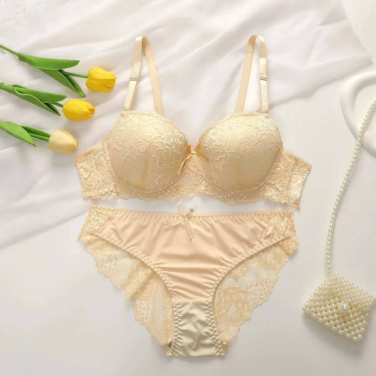Bra and Panty Set Women's Lace Underwear Ensemble Sexy De Lingerie Femmes Sexy’ Hot Lingeries Sets for Women Sexyfemme Girl - A-1 Thread Vault