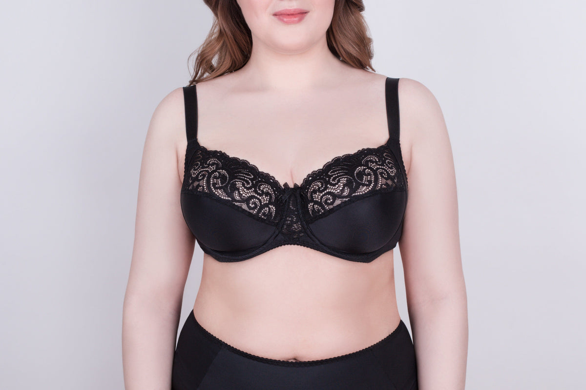 Bra Milavitsa 120151 - Elastic & Lace, Double-Segment Cups, Wide Straps - A-1 Thread Vault