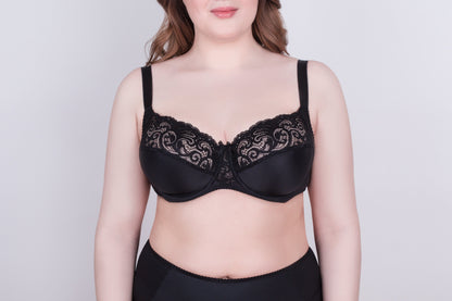 Bra Milavitsa 120151 - Elastic & Lace, Double-Segment Cups, Wide Straps - A-1 Thread Vault