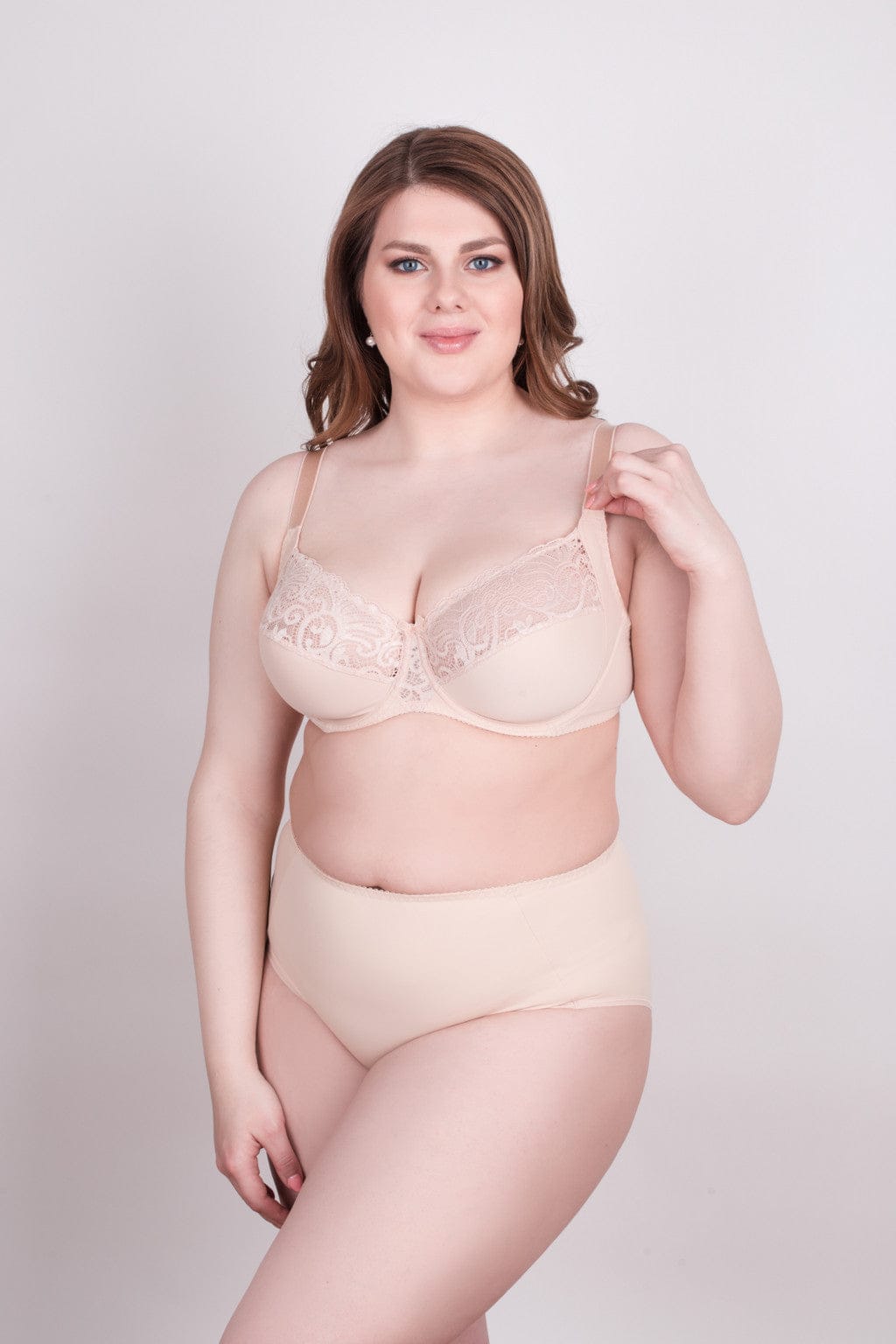 Bra Milavitsa 120151 - Elastic & Lace, Double-Segment Cups, Wide Straps - A-1 Thread Vault