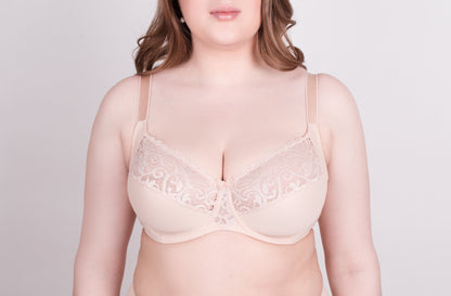Bra Milavitsa 120151 - Elastic & Lace, Double-Segment Cups, Wide Straps - A-1 Thread Vault