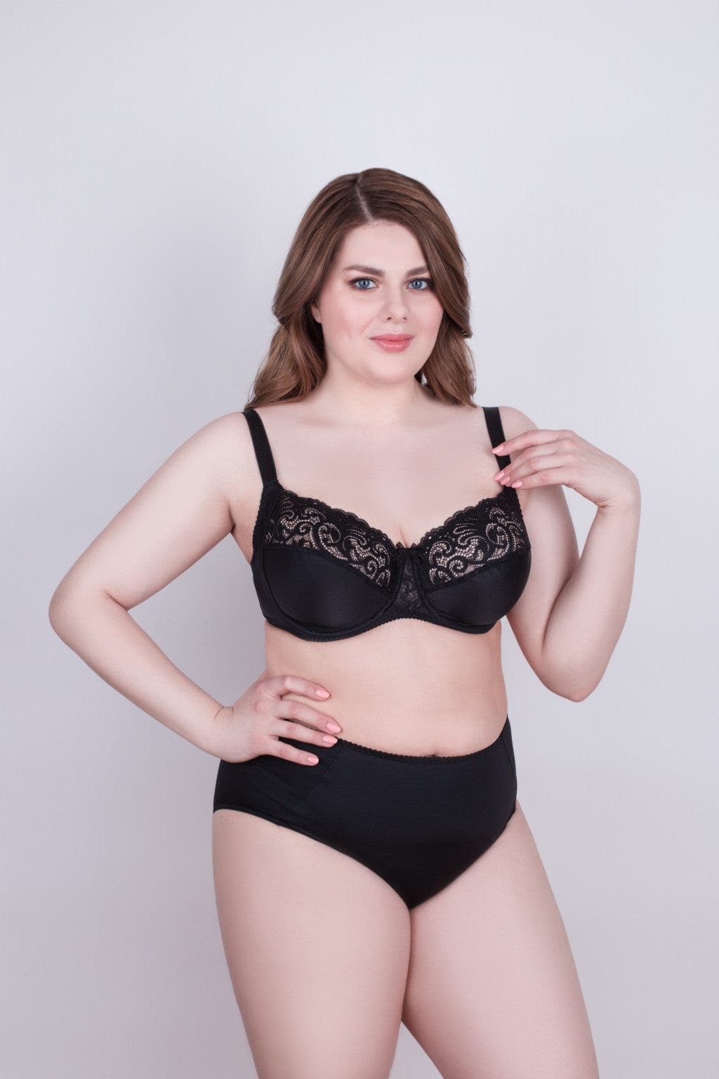 Bra Milavitsa 120151 - Elastic & Lace, Double-Segment Cups, Wide Straps - A-1 Thread Vault