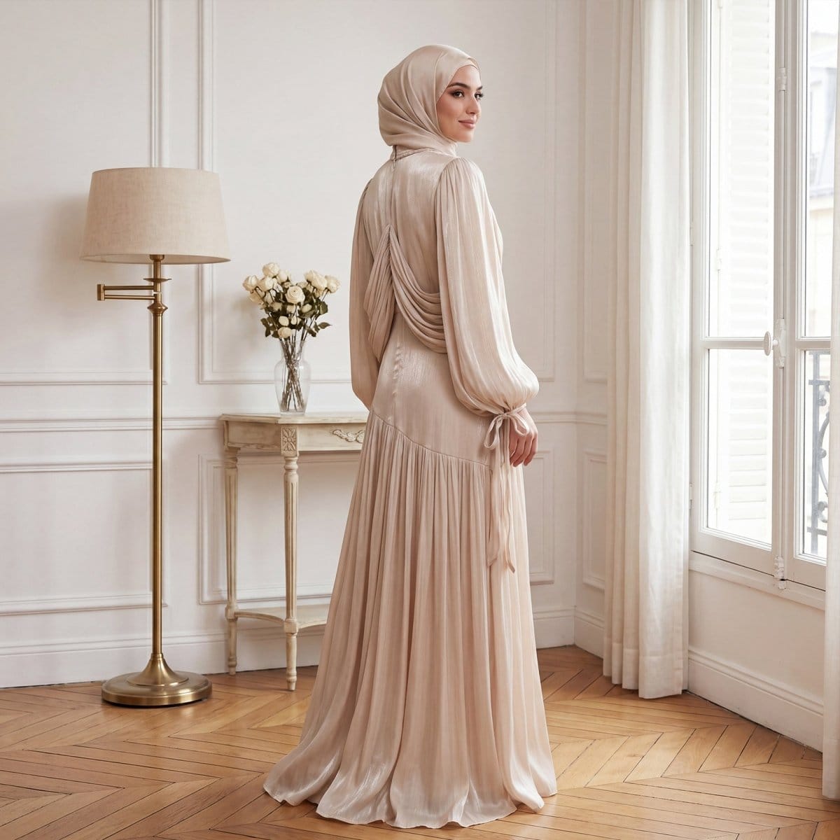 Braided Collar Ruched Fringe Maxi Dress(MS406) - A-1 Thread Vault