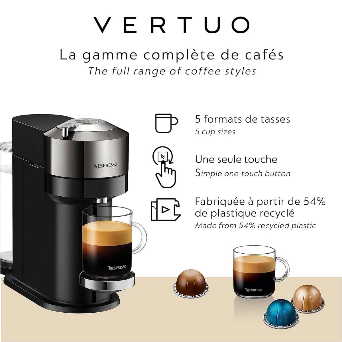 Breville Nespresso Vertuo Next Coffee and Espresso Machine (Refurbished) - A-1 Thread Vault
