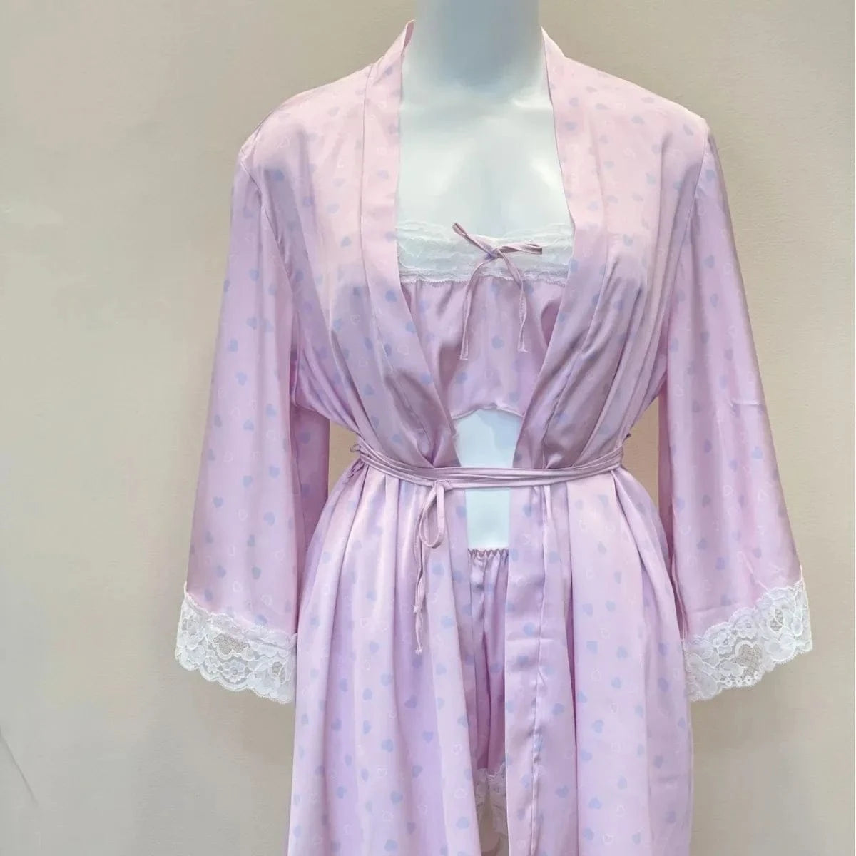 Bridal Kimono Robes Only Beautiful Sexy Pajamas Women's Bathrobe Pure French High Quality Nightgown Lace Mesh Bow Dressing Gowns - A-1 Thread Vault