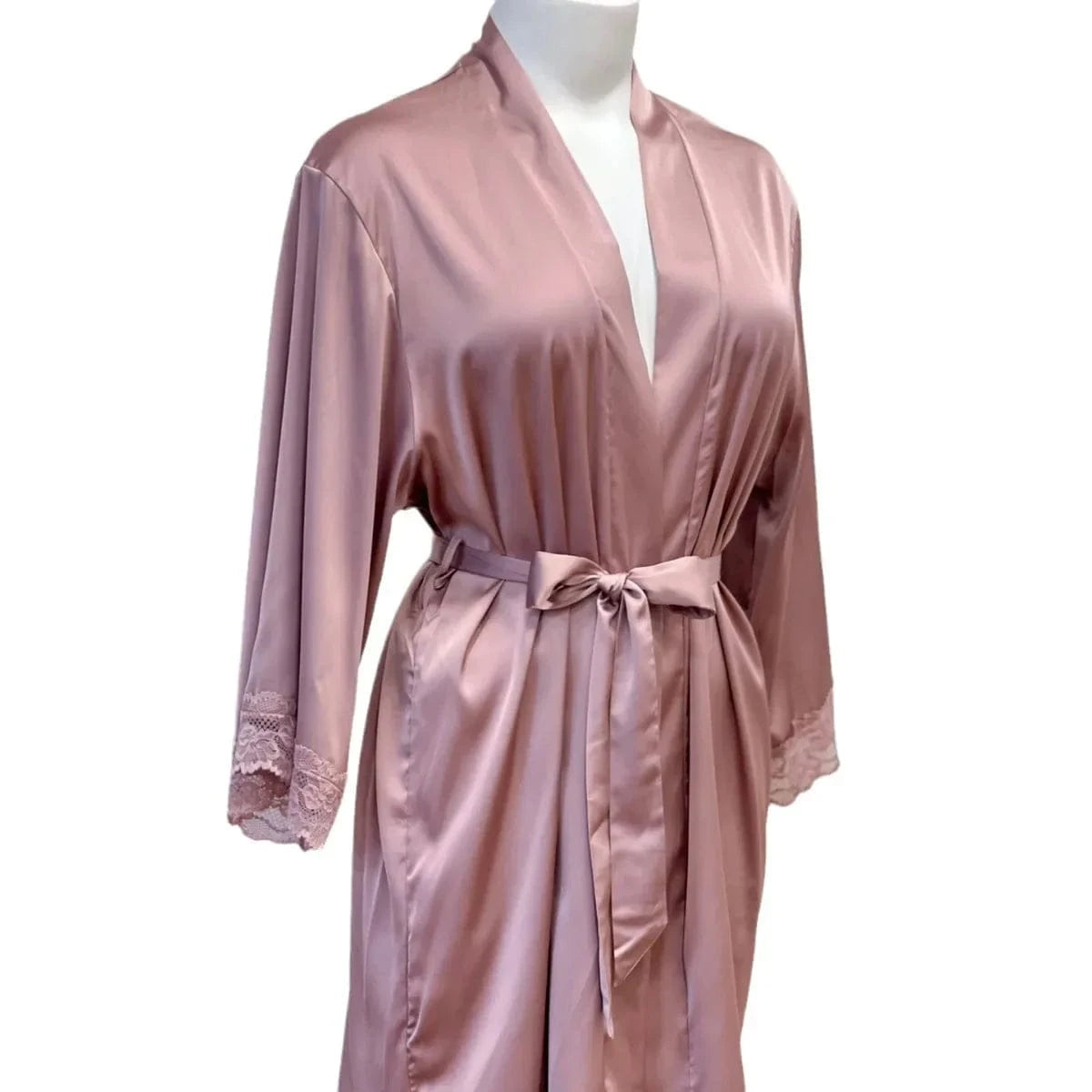 Bridal Kimono Robes Only Beautiful Sexy Pajamas Women's Bathrobe Pure French High Quality Nightgown Lace Mesh Bow Dressing Gowns - A-1 Thread Vault