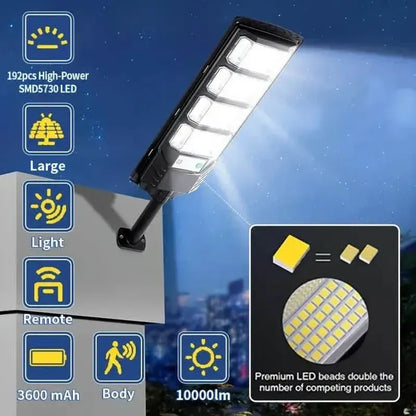 Bright Solar Street Light with Wide Angle Motion Sensor and Remote Control - A-1 Thread Vault