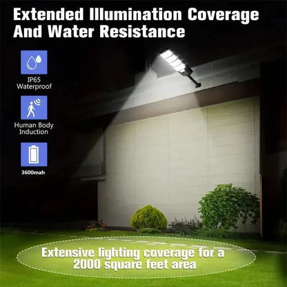 Bright Solar Street Light with Wide Angle Motion Sensor and Remote Control - A-1 Thread Vault