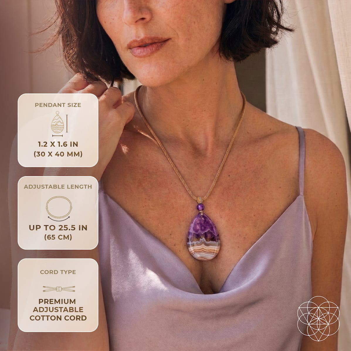 Bring My Spark Back – The Amethyst Crazy Lace Agate Pendant - A-1 Thread Vault