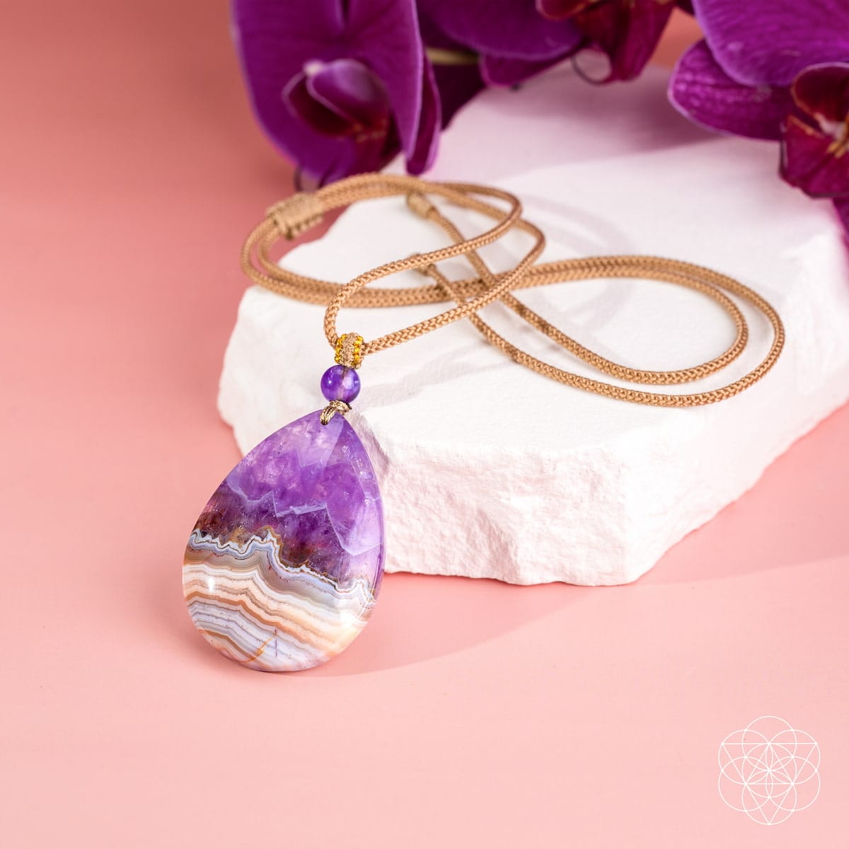 Bring My Spark Back – The Amethyst Crazy Lace Agate Pendant - A-1 Thread Vault