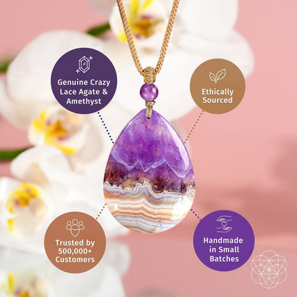 Bring My Spark Back – The Amethyst Crazy Lace Agate Pendant - A-1 Thread Vault