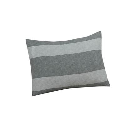 Brooklyn Flat Herringbone Wide Striped Grey Comforter Set - A-1 Thread Vault