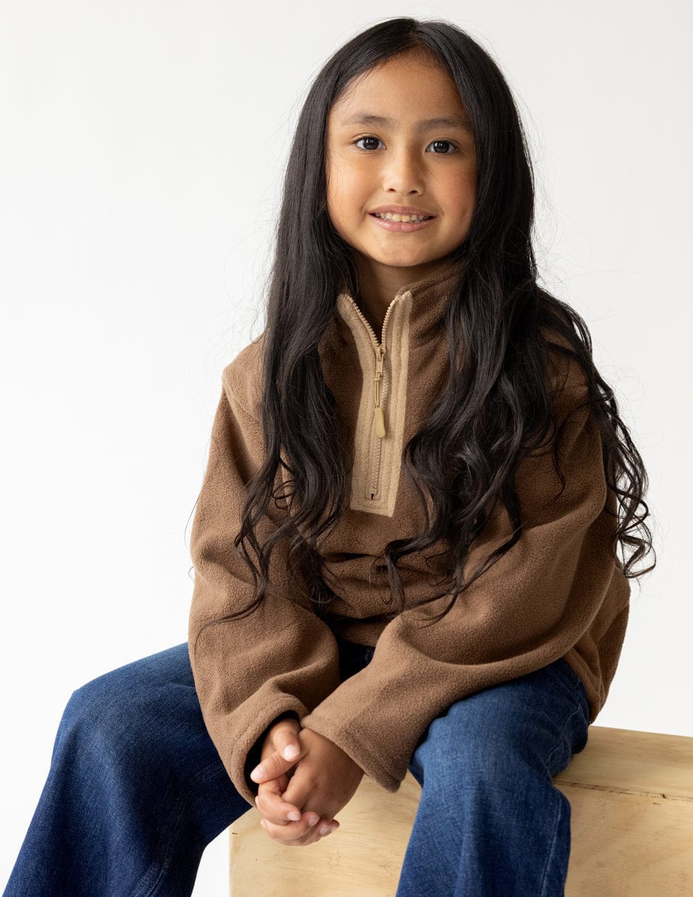 Brown Fleece Kids Pullover - A-1 Thread Vault