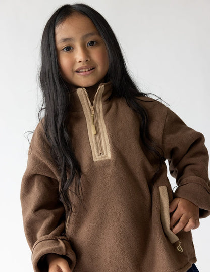 Brown Fleece Kids Pullover - A-1 Thread Vault