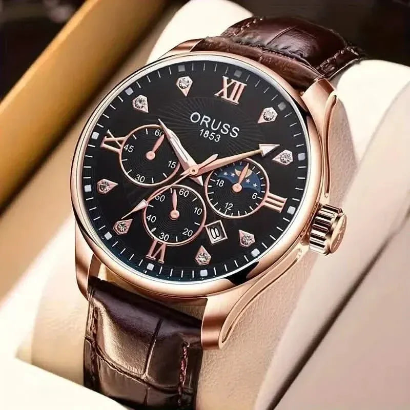 Brown Leather Fashion Quartz Wrist Watch - A-1 Thread Vault