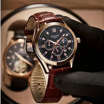 Brown Leather Fashion Quartz Wrist Watch - A-1 Thread Vault
