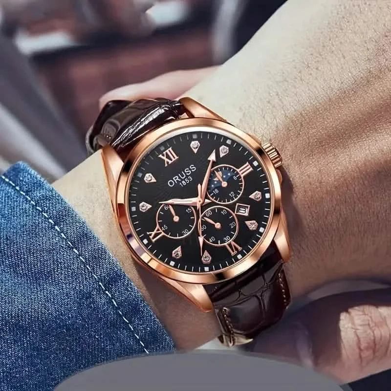 Brown Leather Fashion Quartz Wrist Watch - A-1 Thread Vault