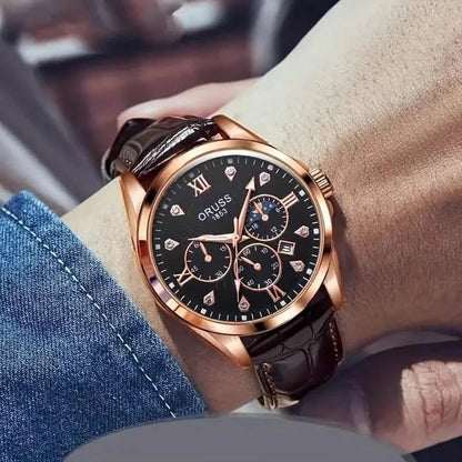 Brown Leather Fashion Quartz Wrist Watch - A-1 Thread Vault
