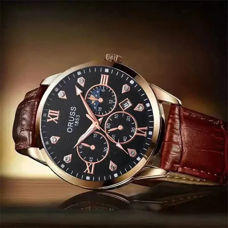 Brown Leather Fashion Quartz Wrist Watch - A-1 Thread Vault