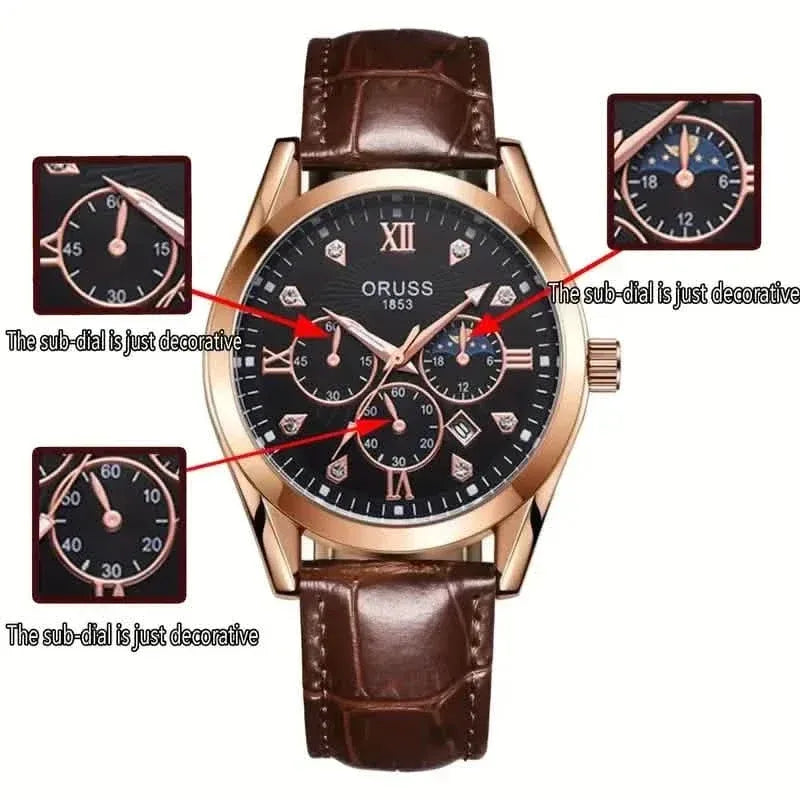 Brown Leather Fashion Quartz Wrist Watch - A-1 Thread Vault