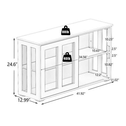 Buffet Sideboard with Sliding Glass Door and Adjustable Shelf - A-1 Thread Vault