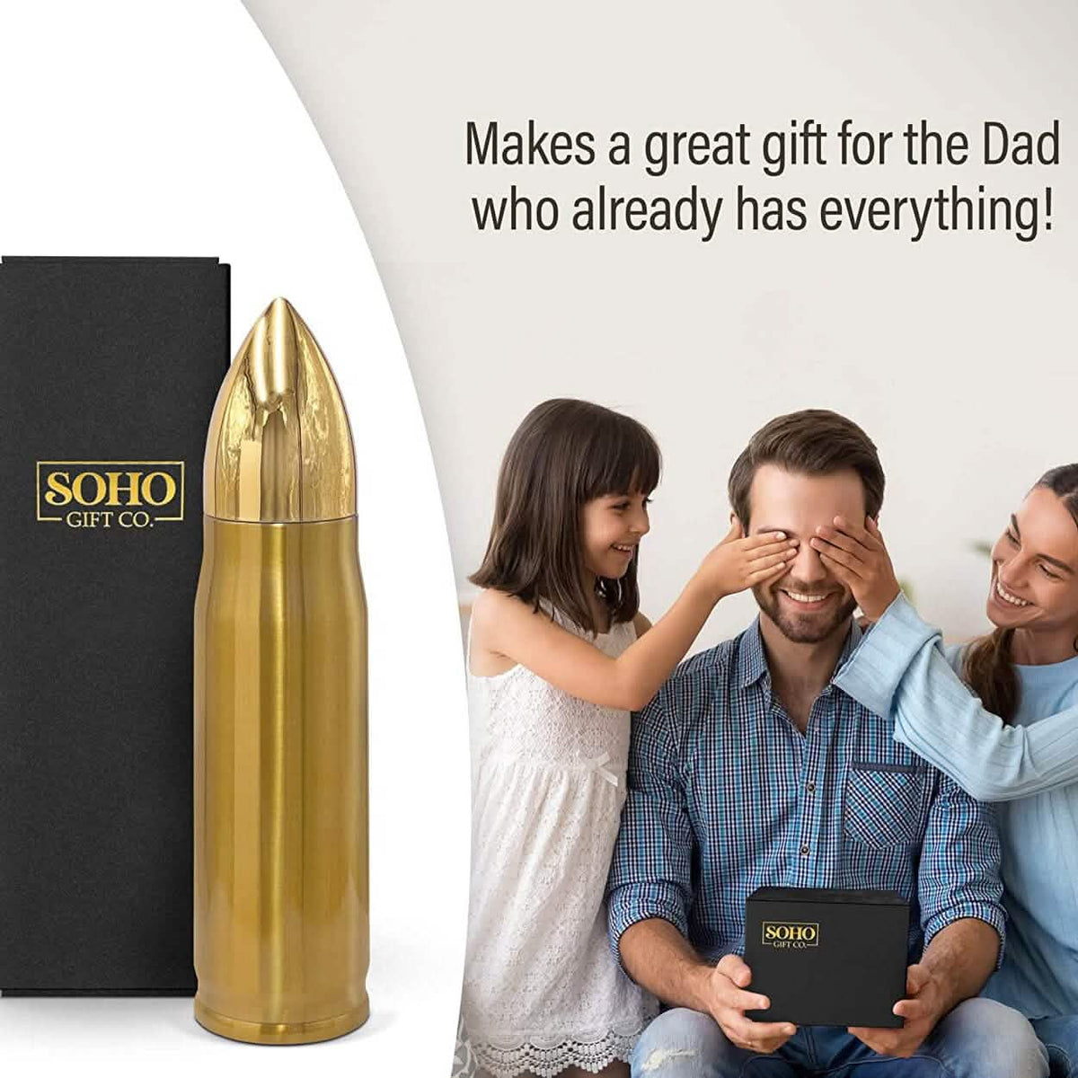 Bullet Water Bottle Gift for Dad 17 Oz - A-1 Thread Vault