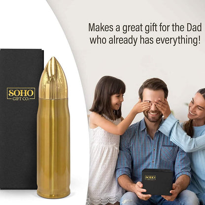 Bullet Water Bottle Gift for Dad 17 Oz - A-1 Thread Vault