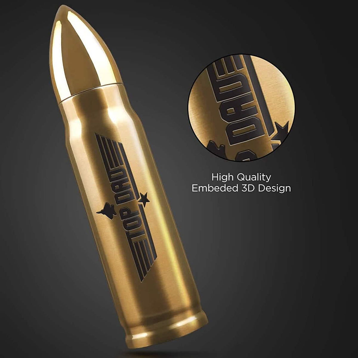 Bullet Water Bottle Gift for Dad 17 Oz - A-1 Thread Vault
