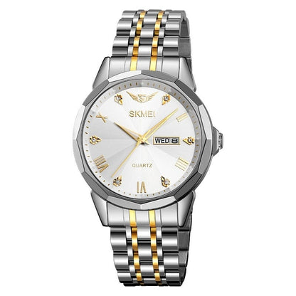 Business Solid Steel Band Calendar Casual Waterproof Watch - A-1 Thread Vault