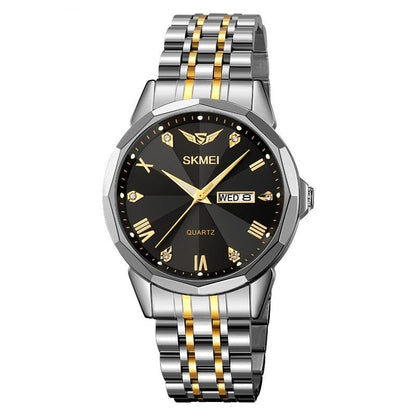 Business Solid Steel Band Calendar Casual Waterproof Watch - A-1 Thread Vault